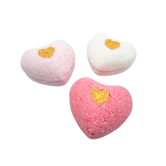3 Gold Heart Fizzies