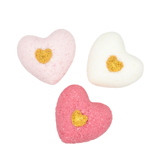 3 Gold Heart Fizzies